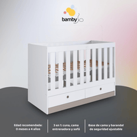Thumbnail for Combo Cuna Convertible + Colchón Hipoalergénico Bamby