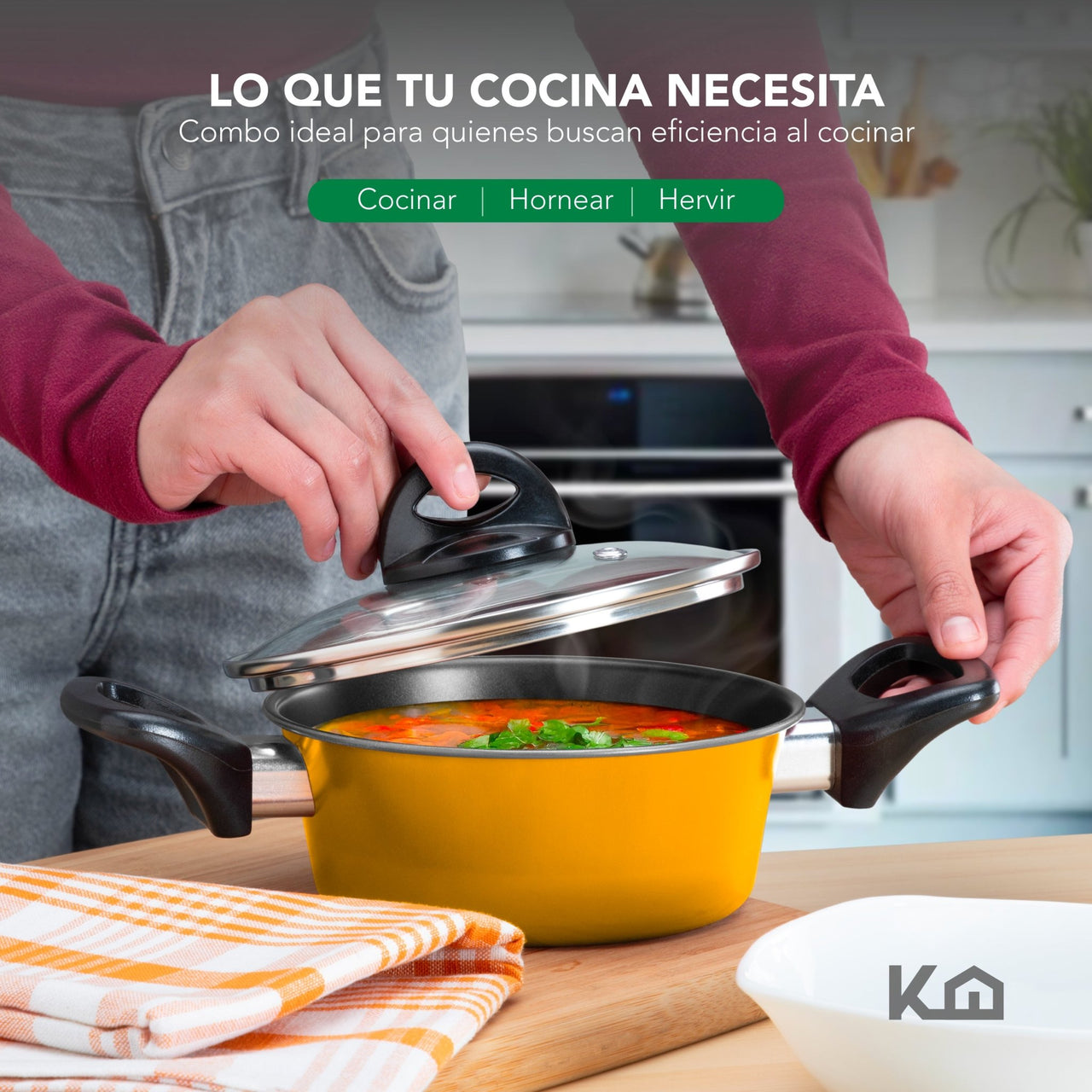 Combo de Batería de Cocina 10 Pzas + Horno Tostador 11L