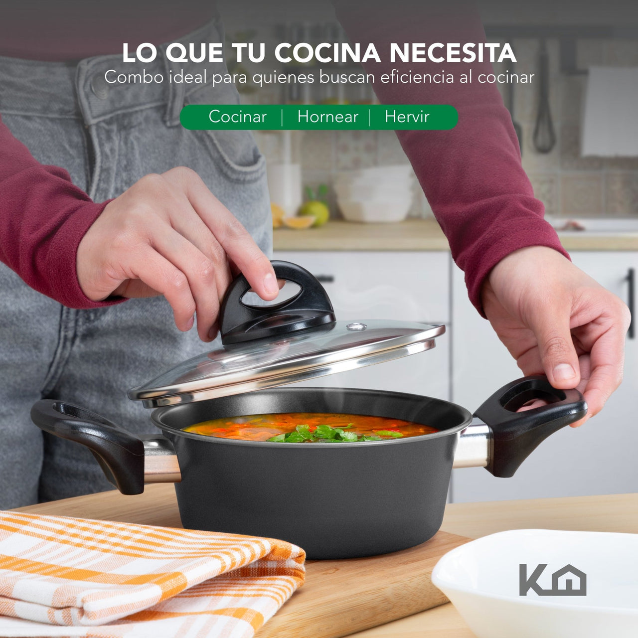 Combo de Batería de Cocina 10 Pzas + Horno Tostador 11L