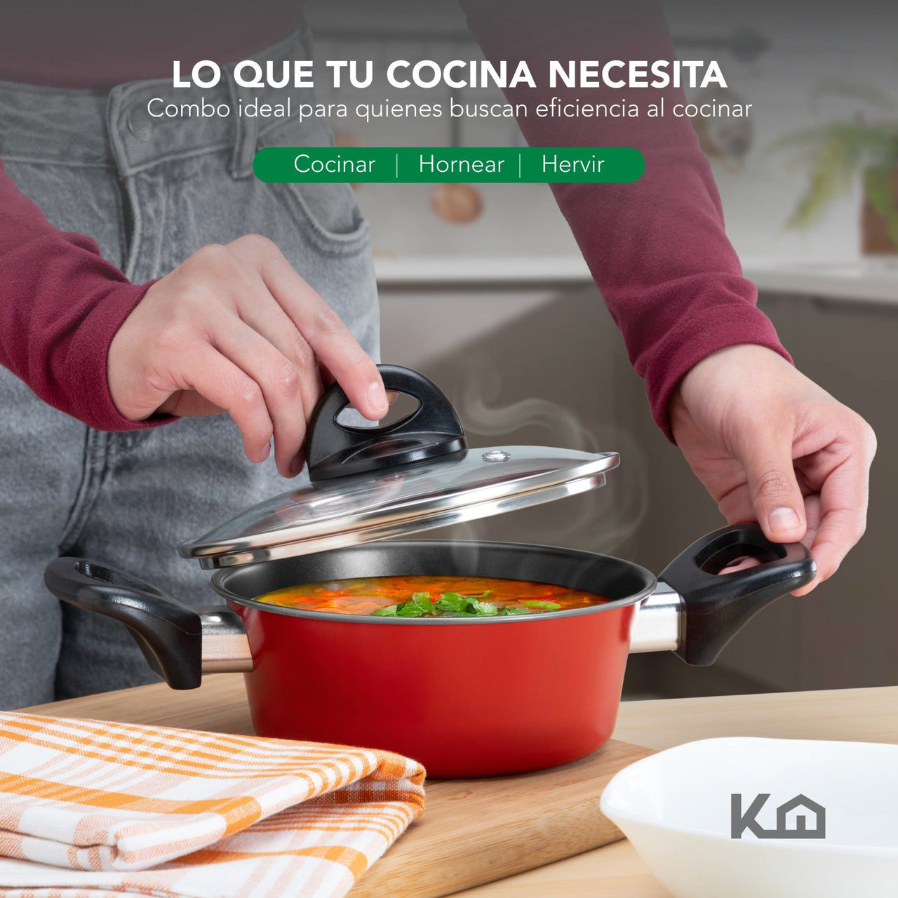 Combo de Batería de Cocina 10 Pzas + Horno Tostador 11L