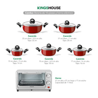 Thumbnail for Combo de Batería de Cocina 10 Pzas + Horno Tostador 11L