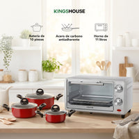 Thumbnail for Combo de Batería de Cocina 10 Pzas + Horno Tostador 11L