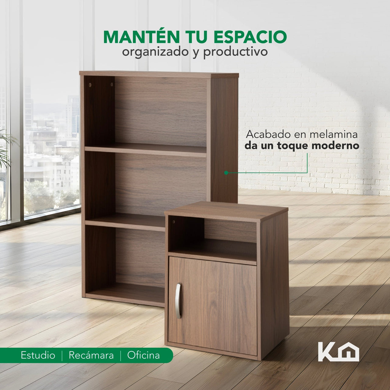 Combo Escritorio, Librero y Archivero para Hogar y Oficina