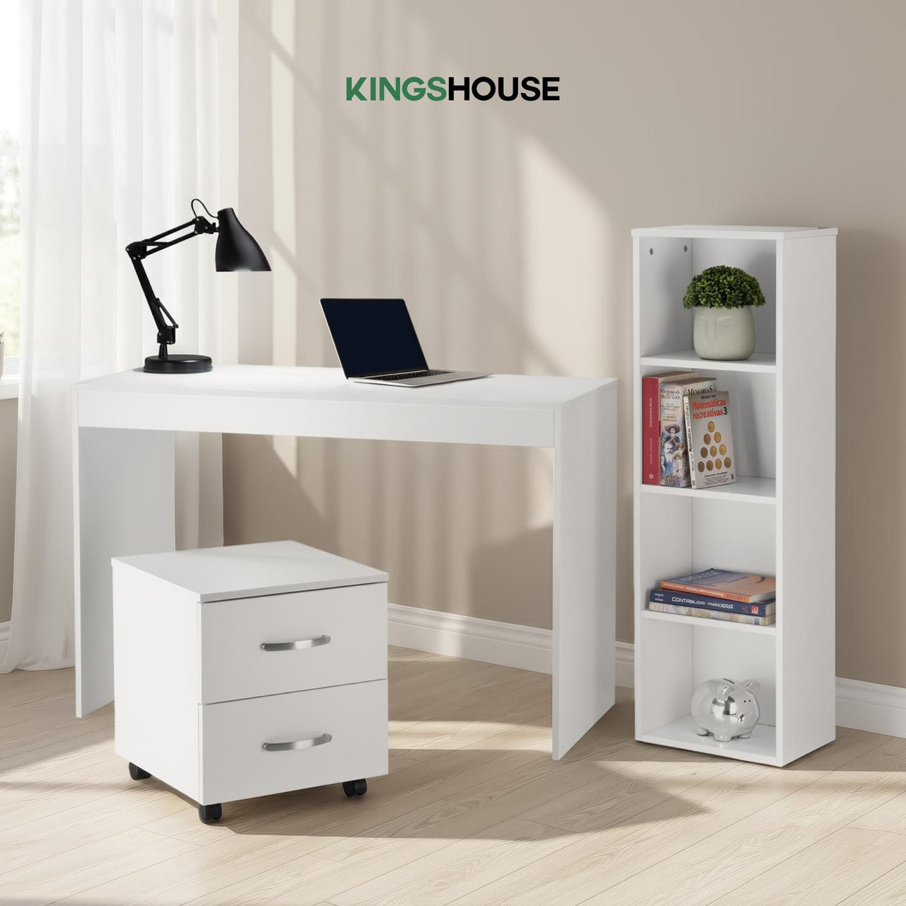 Combo Escritorio, Librero y Archivero para Hogar y Oficina