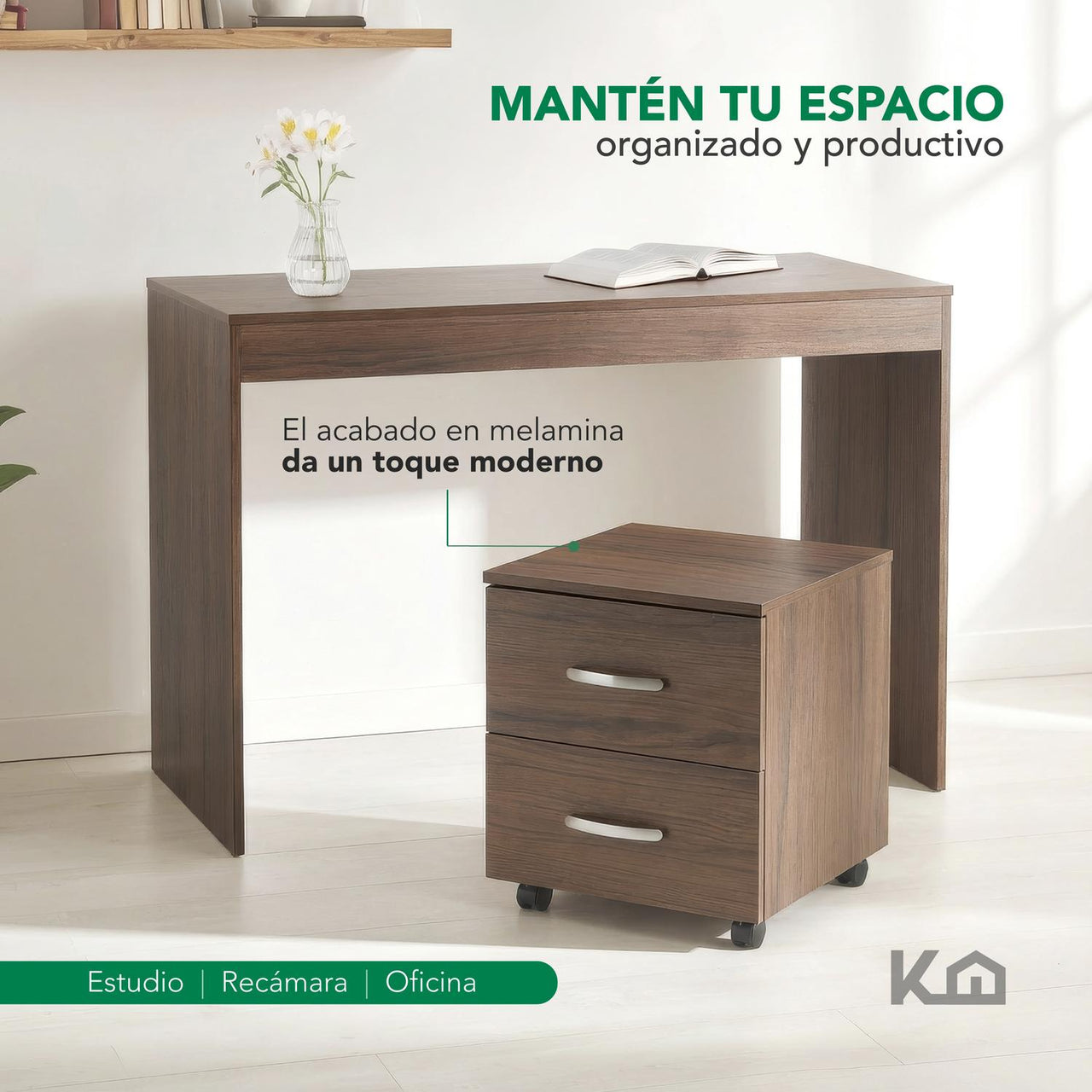 Combo Escritorio, Librero y Archivero para Hogar y Oficina