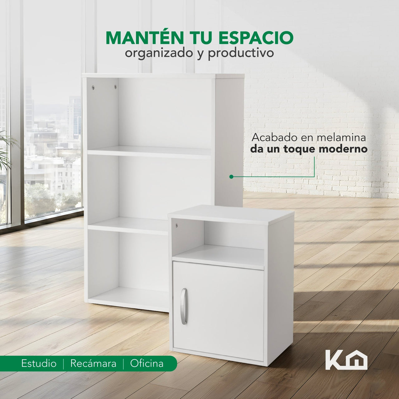 Combo Escritorio, Librero y Archivero para Hogar y Oficina