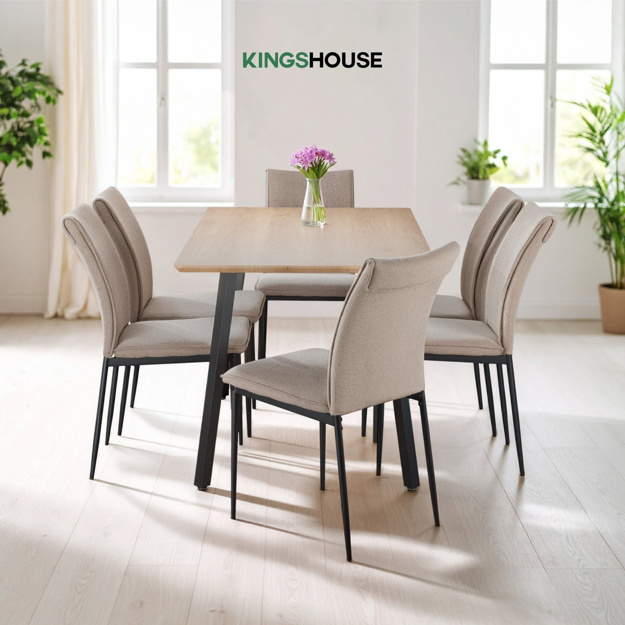 Comedor 6 Sillas Modelo Vita Estilo Madera Moderno Elegante