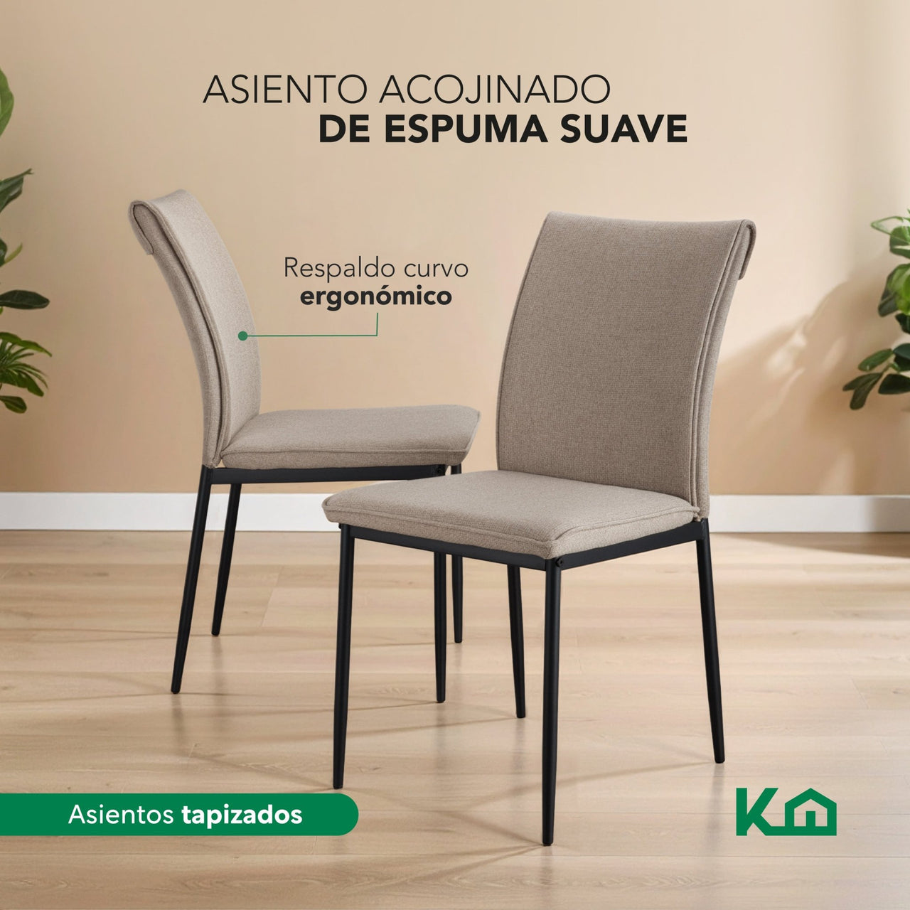 Comedor 6 Sillas Modelo Vita Estilo Madera Moderno Elegante