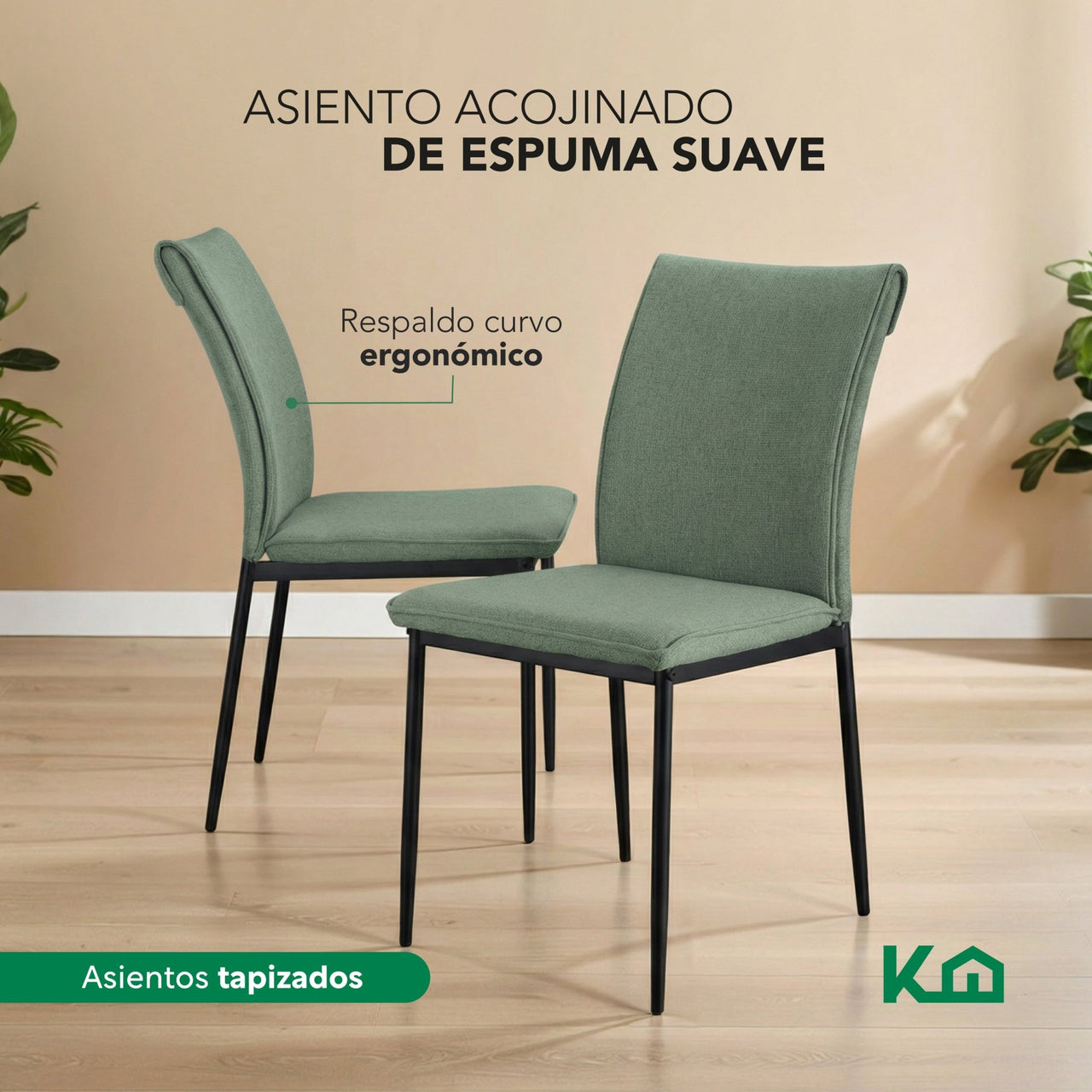 Comedor 6 Sillas Modelo Vita Estilo Madera Moderno Elegante