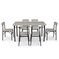 Thumbnail for Comedor 6 Sillas y Mesa Rectangular Minimalista Madera Metal