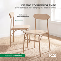 Thumbnail for Comedor 6 Sillas y Mesa Rectangular Minimalista Madera Metal