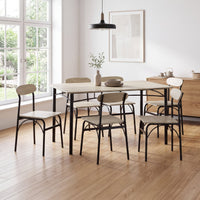 Thumbnail for Comedor 6 Sillas y Mesa Rectangular Minimalista Madera Metal