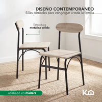 Thumbnail for Comedor 6 Sillas y Mesa Rectangular Minimalista Madera Metal
