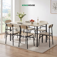 Thumbnail for Comedor 6 Sillas y Mesa Rectangular Minimalista Madera Metal