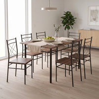Thumbnail for Comedor 6 Sillas y Mesa Rectangular Moderno Madera y Metal
