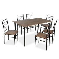 Thumbnail for Comedor 6 Sillas y Mesa Rectangular Moderno Madera y Metal