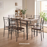 Thumbnail for Comedor 6 Sillas y Mesa Rectangular Moderno Madera y Metal
