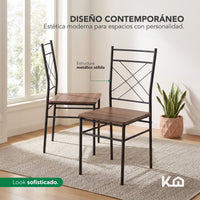 Thumbnail for Comedor 6 Sillas y Mesa Rectangular Moderno Madera y Metal