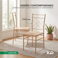 Thumbnail for Comedor 6 Sillas y Mesa Rectangular Moderno Madera y Metal