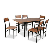 Thumbnail for Comedor Mesa Extensible Rectangular 6 Sillas Madera y Metal