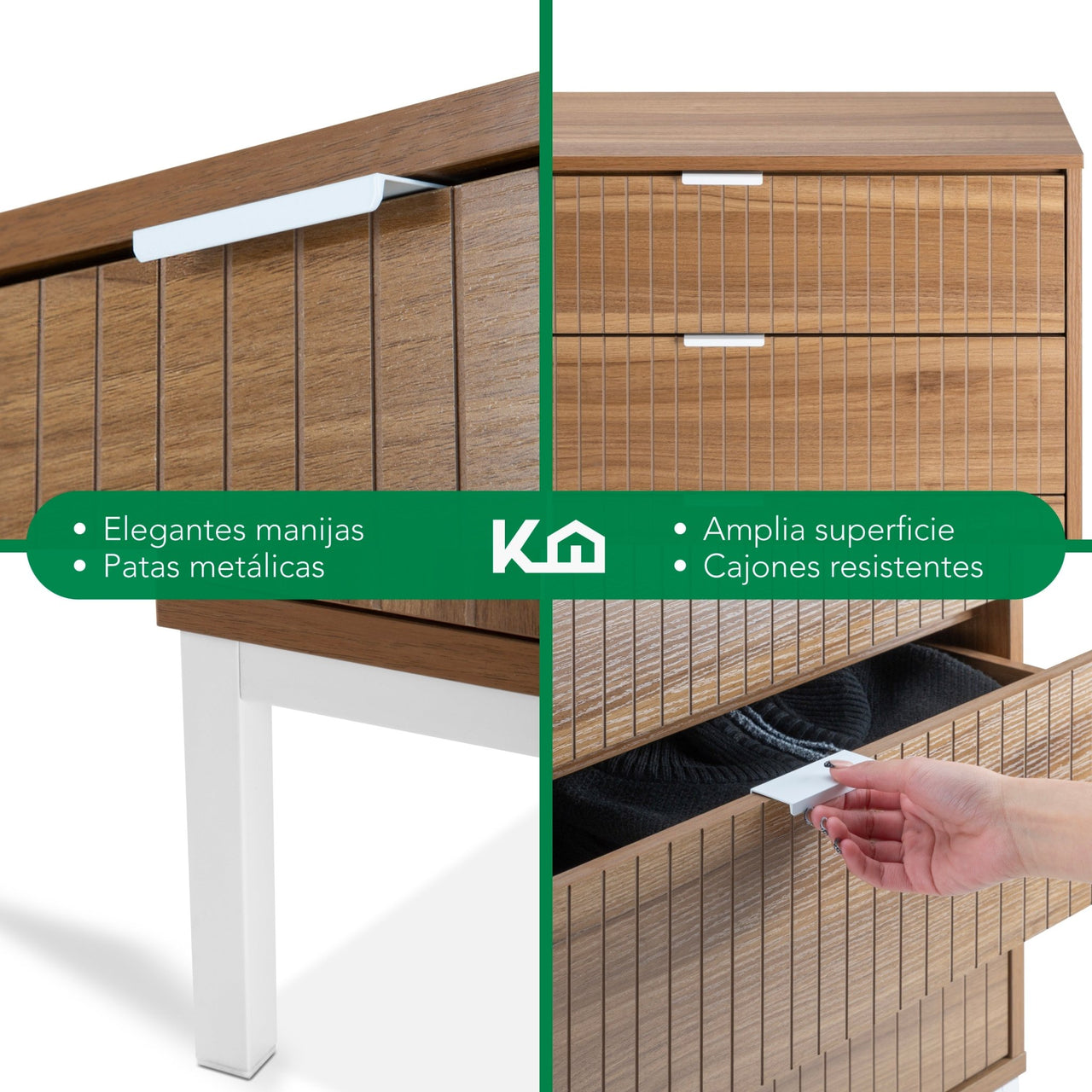 Cómoda Cajonera 3 Cajones Mueble Organizador Nórdico