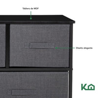 Thumbnail for Comoda Cajonera de 5 Cajones Mueble Organizador Tela Madera