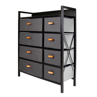 Thumbnail for Comoda Cajonera Madera 8 Cajones De Tela Mueble Organizador