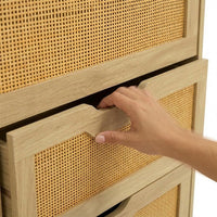 Thumbnail for Cómoda Cajonera Moderna con 5 Cajones de Madera y Ratán