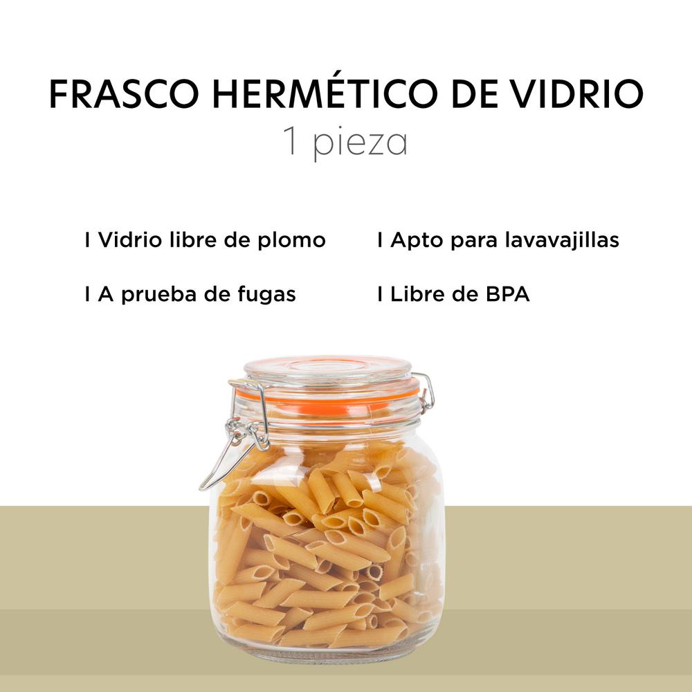 Contenedor para Almacenaje Cristal con Tapa Hermetica 1 Litros COLORJAR1 ColorHome