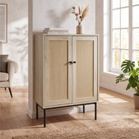 Thumbnail for Credenza Bufetera Aparador 2 Puertas Moderna Madera y Metal