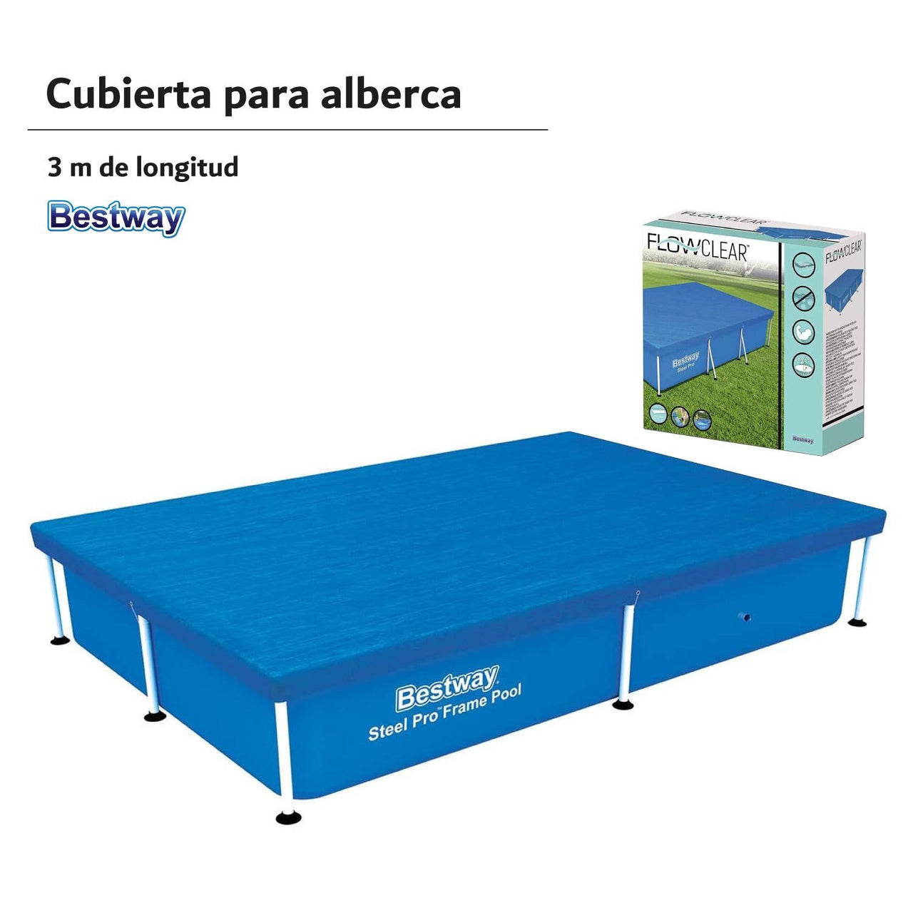 Cubierta Bestway Cobertor Alberca Estructural 300cm Steelpro