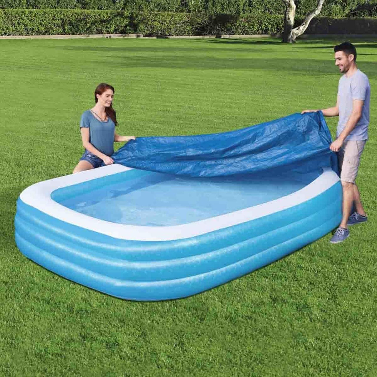 Cubierta Cobertor Alberca Inflable Rectangular 305cm Bestway