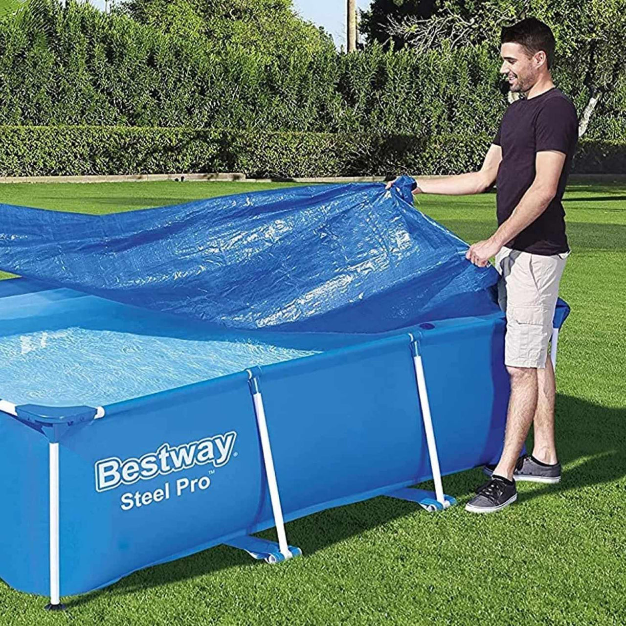 Cubierta para Alberca Rectangular de 2.59 m x 1.70 m x 61 cm Flowclear 58105 Bestway