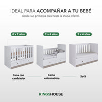 Thumbnail for Cuna Colecho 3 en 1 de Madera con Colchón Infantil 1.20 x 60