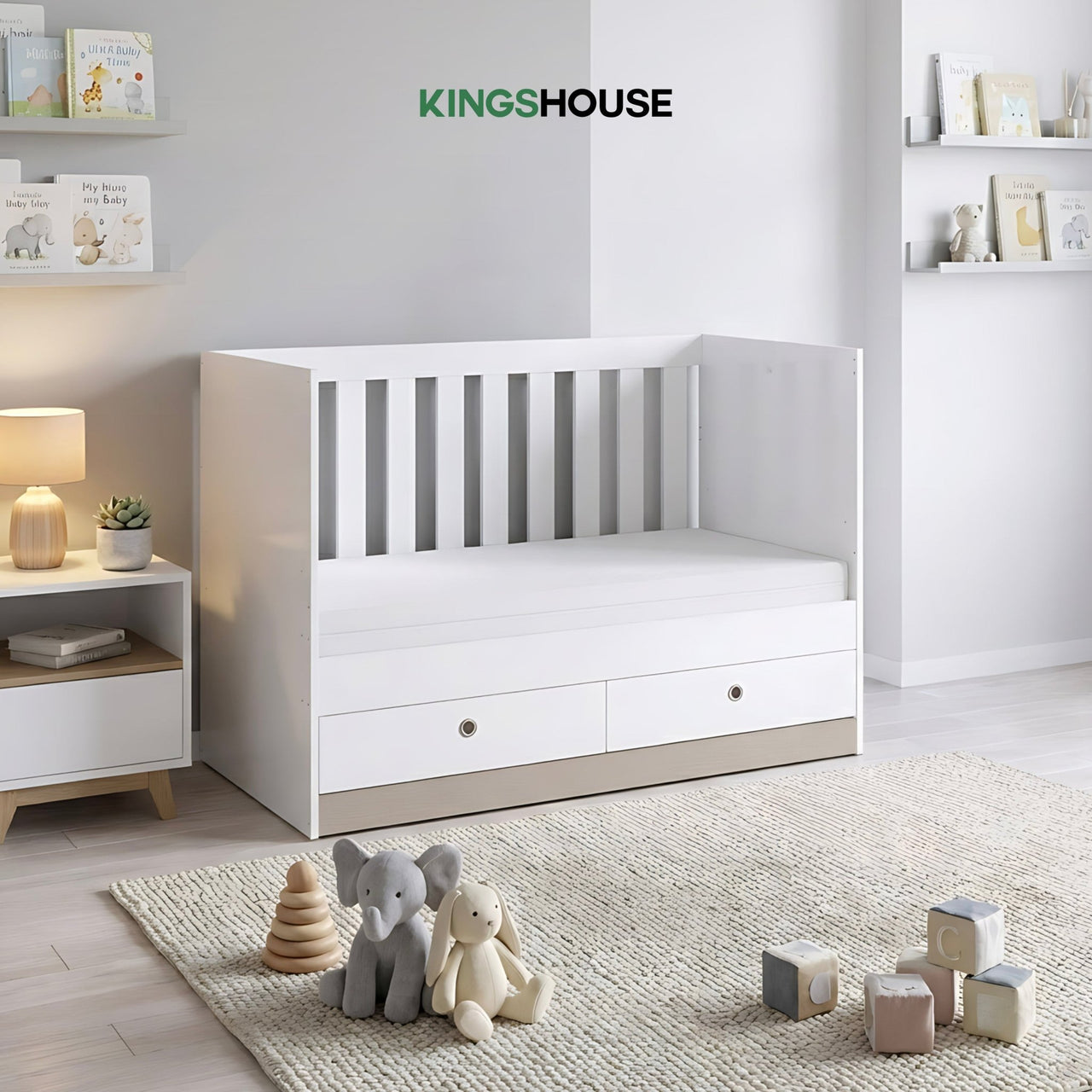 Cuna Colecho 3 en 1 de Madera con Colchón Infantil 1.20 x 60