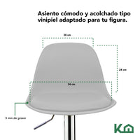 Thumbnail for Banco Silla De Comedor Giratorio Respaldo Cafeteria Cocina