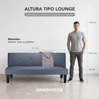 Thumbnail for Sofá Cama Individual Reclinable Plegable de 3 Plazas