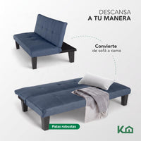 Thumbnail for Sofá Cama Mia Individual Plegable y Reclinable Tapizado Lino