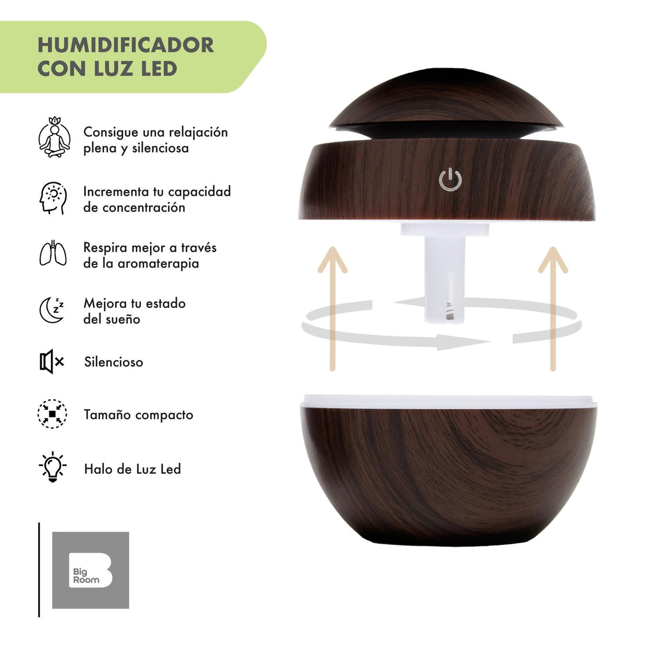 Difusor Aromaterapia Usb Humidificador Portátil Purificador