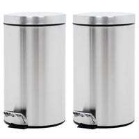 Thumbnail for Botes de Basura 12L Metalico Acero Inox C/Pedal Cocina 2pzas