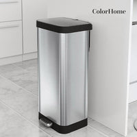 Thumbnail for Botes de Basura 8L Acero Inox Metalico C/Pedal Cocina 2pzas