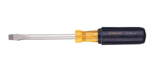 Desarmador Plano 1/4 In Barra Redonda 4 In Klein Tools602-4-KLE