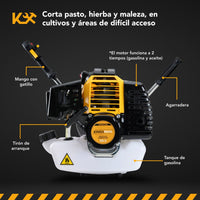 Thumbnail for Desbrozadora Desmalezadora 52cc Motor 2 tiempos 2.5 HP + Carrete Hilo Amarillo KIND5200 Kingsman