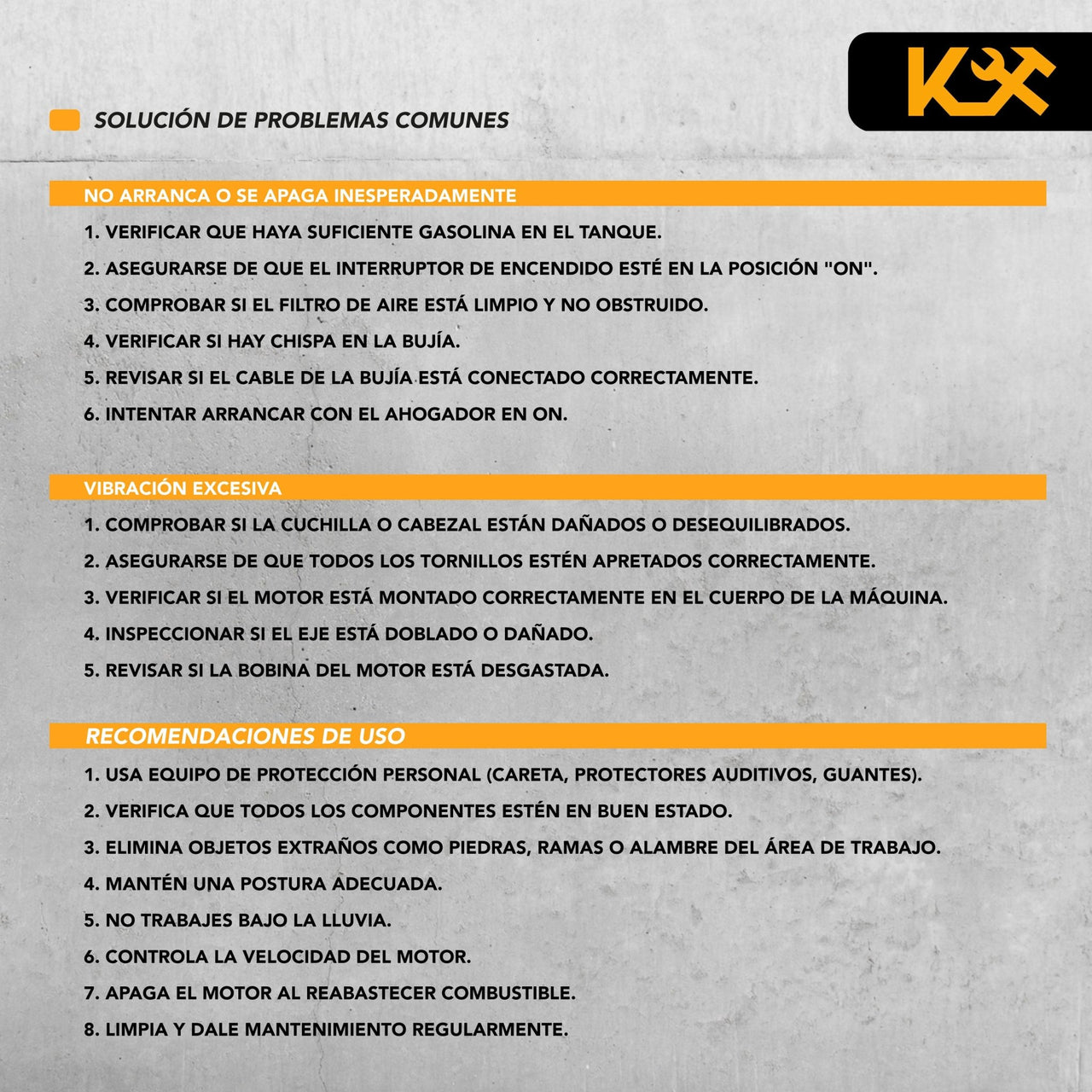 Desbrozadora Multifuncional Gasolina 52cc 4 en 1 Kingsman