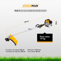 Thumbnail for Desbrozadora Multifuncional Gasolina 52cc 4 en 1 Kingsman