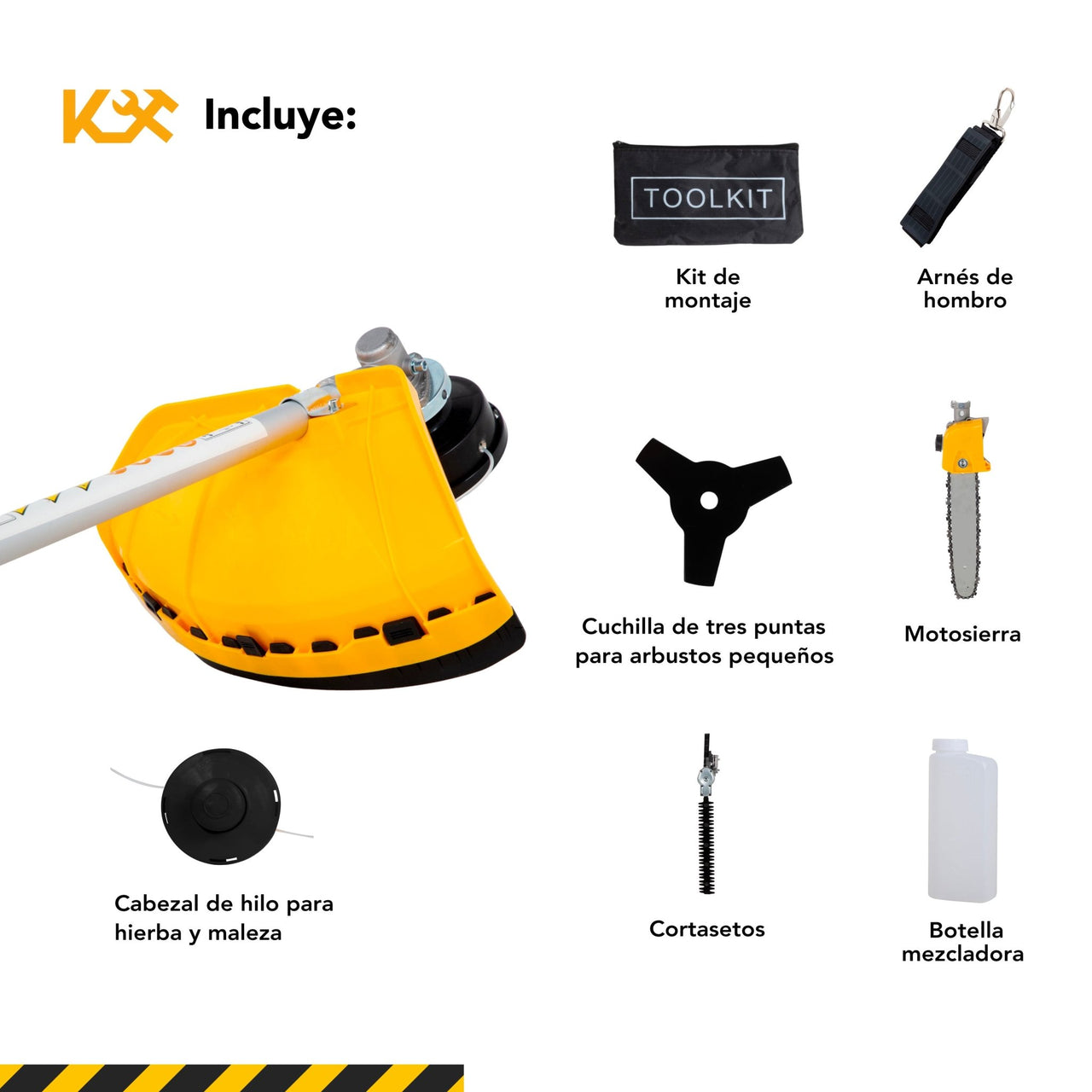 Desbrozadora Multifuncional Gasolina 52cc 4 en 1 Kingsman