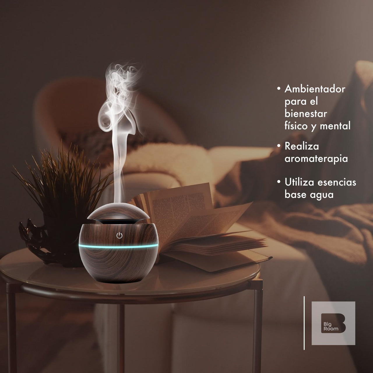 Difusor Aromaterapia Usb Humidificador Portátil Purificador