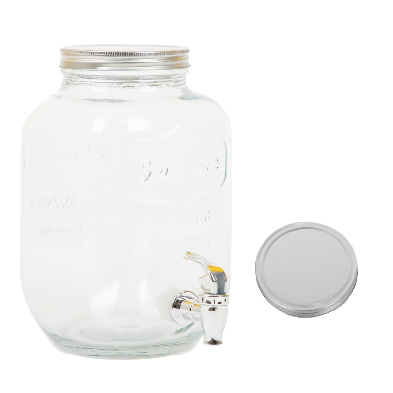 Dispensador Bebidas 4 Litros Mason Jar Vitrolero Con Tapa