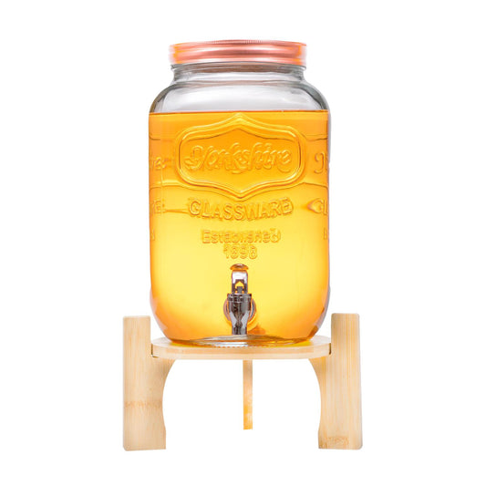 Dispensador Bebidas 8L Mason Jar Vitrolero Con Base BambúJAR - MASON8 - BAM