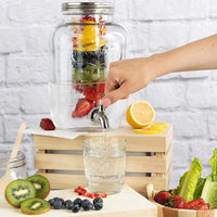 Thumbnail for Dispensador Bebidas 8L Mason Jar Vitrolero Con Base Metal